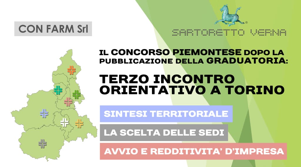 Concorso farmacie Piemonte: terzo incontro a Torino – domenica 15 marzo ore 10.00
