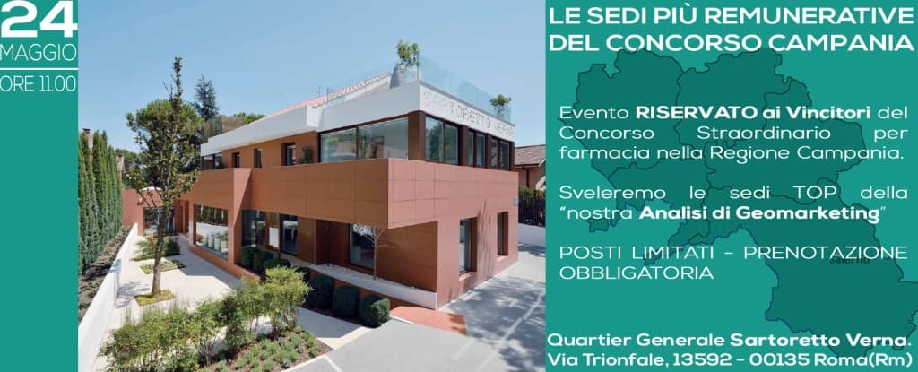 Evento a Roma 24 Maggio 2022 Concorso Farmacie Campania